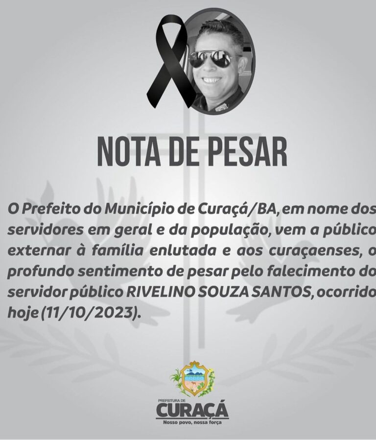Prefeitura Municipal de Curaçá emite nota de pesar e decreta luto pelo ...